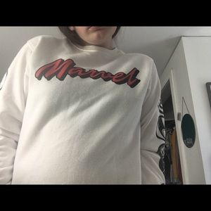 A white sweatshirt crop top